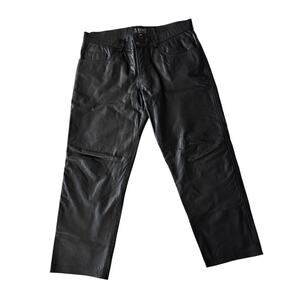Kookie Mens 40 Black Leather Button Fly Pants Biker Moto Goth Punk Rocker
